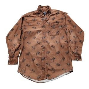 Vintage Woolrich Elk Deer brown men's shirt